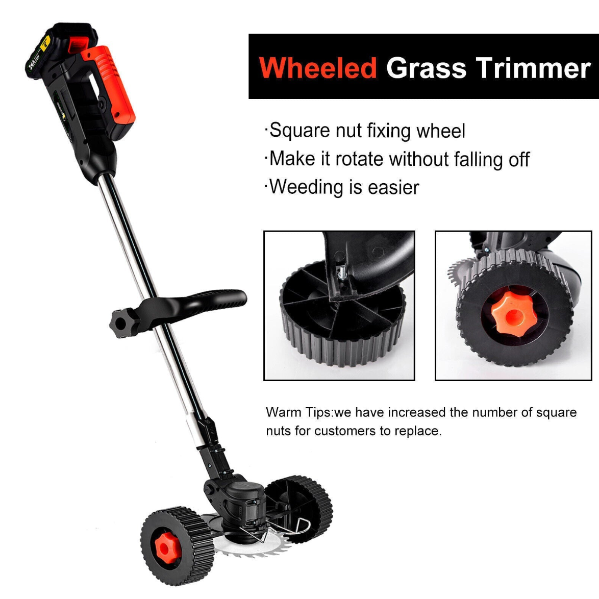 Powerful Cordless Grass Trimmer – Includes Two Free Batteries, Lightweight & Easy to Use